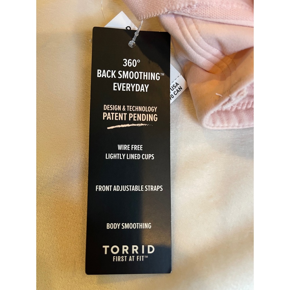 Torrid Curve 360 Back Smoothing Everyday Bra Wire Free Pink 46DD New - Picture 6 of 6
